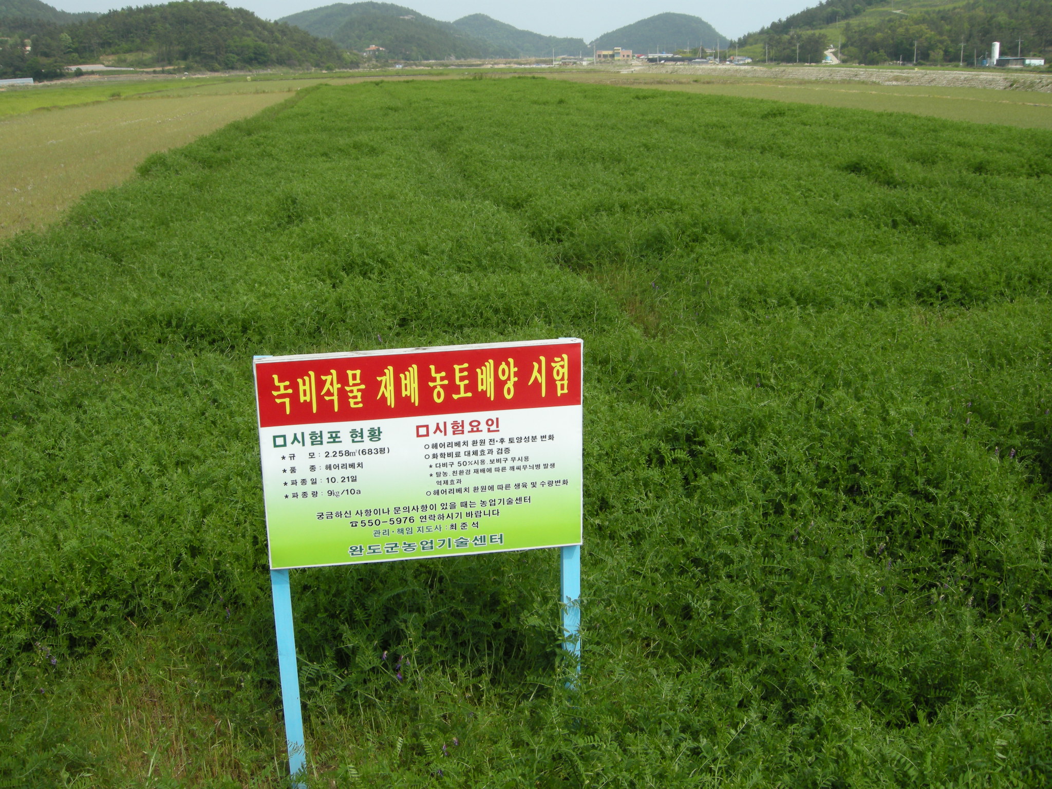 고품질 쌀 생산을 위한 농토배양에 총력
